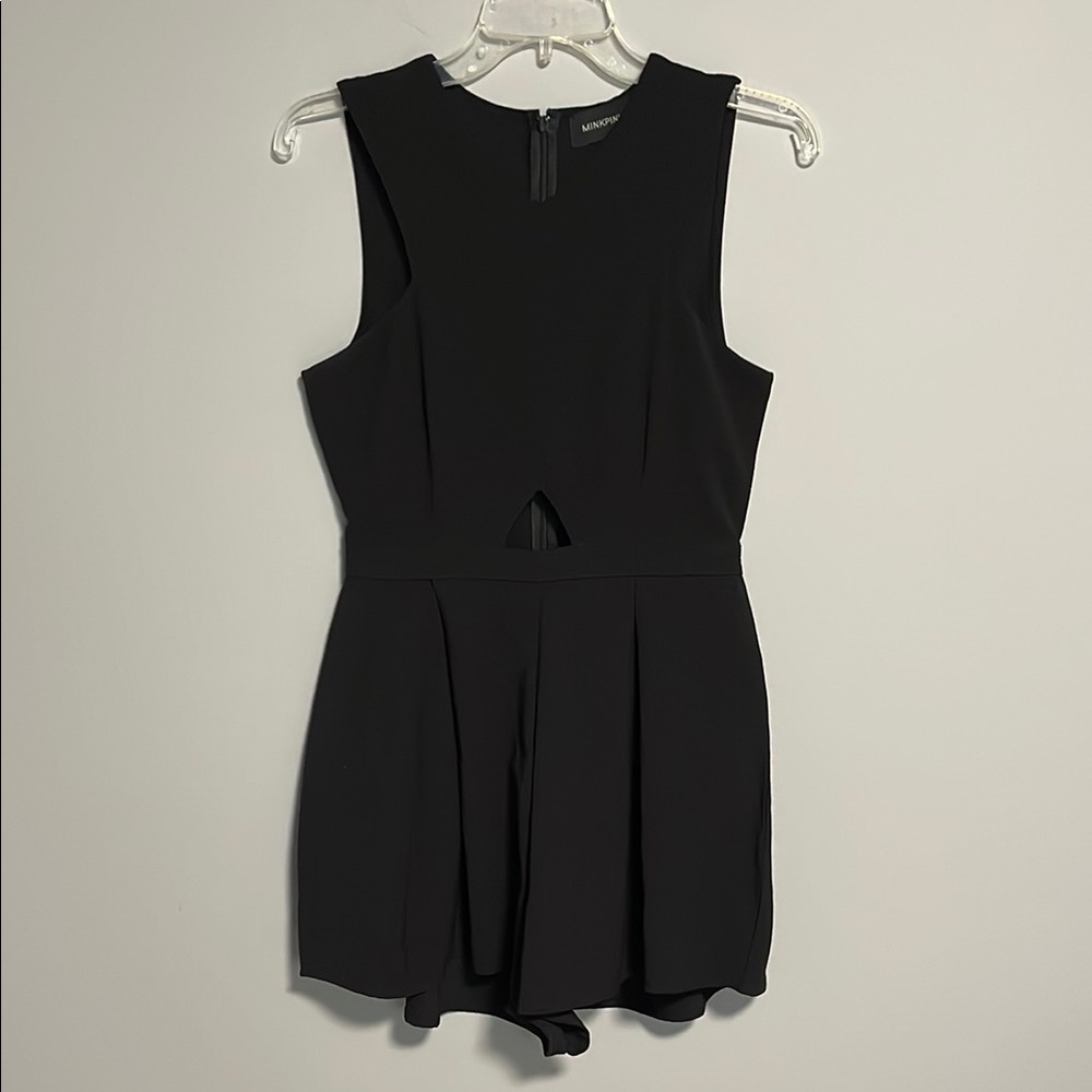 MinkPink Black Sleeveless Shorts Romper Size Small